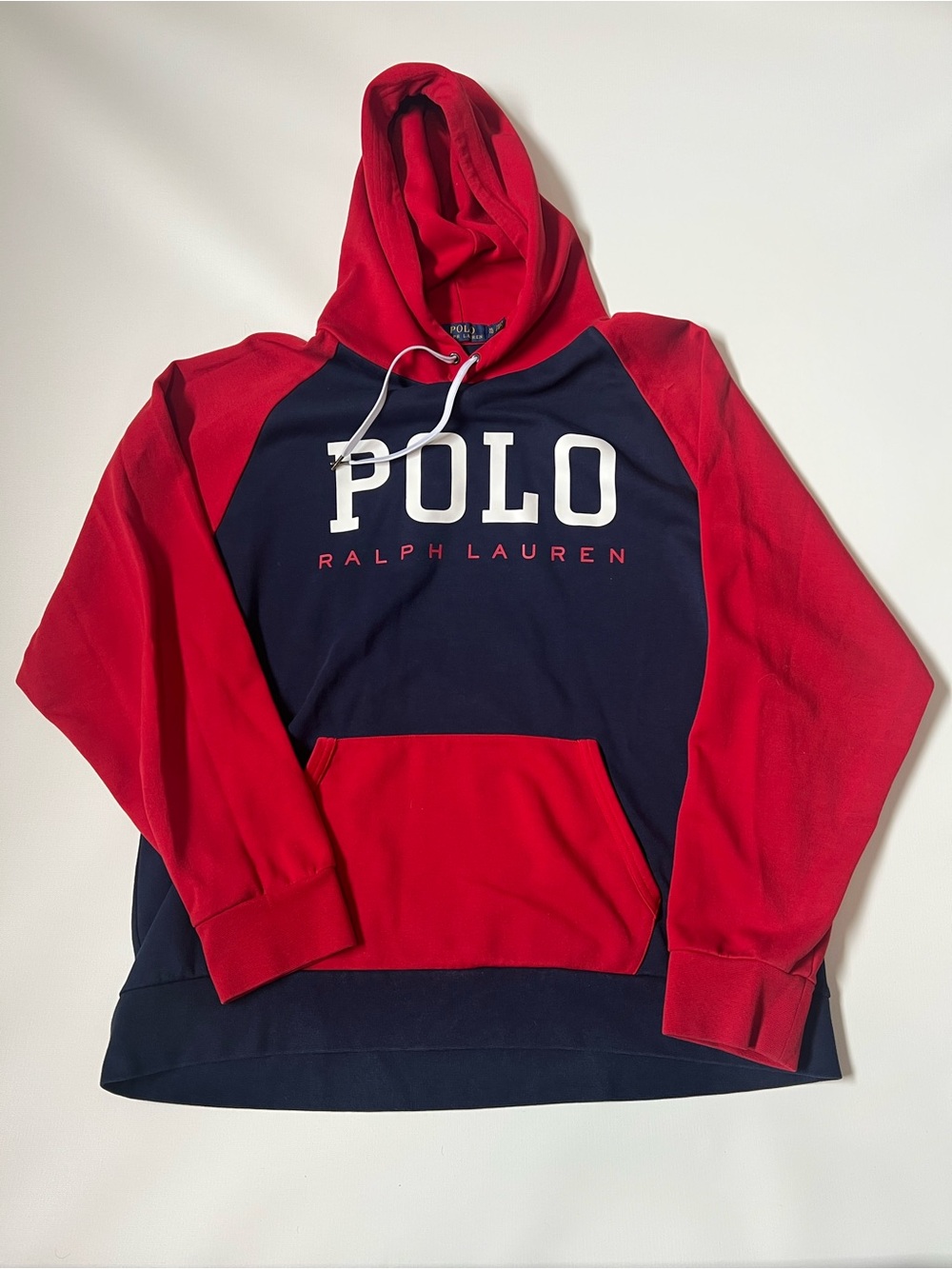 Polo by Ralph Lauren Men's Red & Navy Logo Spell-Out Hoodie